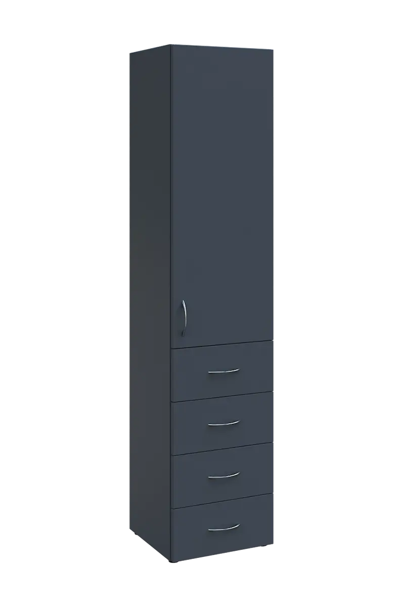 NN 5 - 44ZD skříň vysoká, 4-zásuvková/1-dveřová, pravá, 1800x400x400, antracit